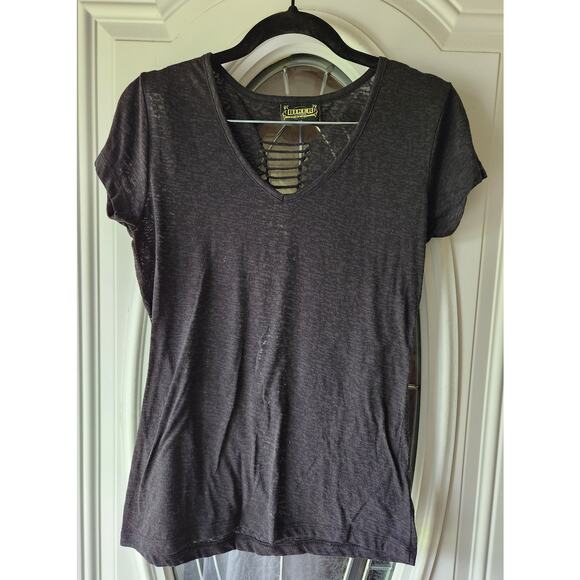 Biker Clothing Company Distressed Tied Shirt Guns Angel Wings Size Medium - Picture 1 of 4